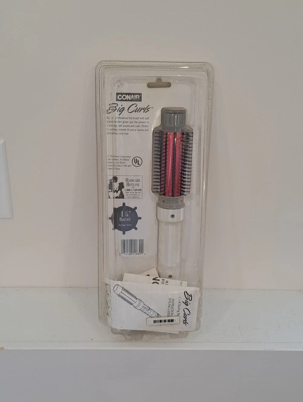 Vtg. 1994 Original Packaging Conair Big Curls Hot Brush Voluminous Curls & Waves